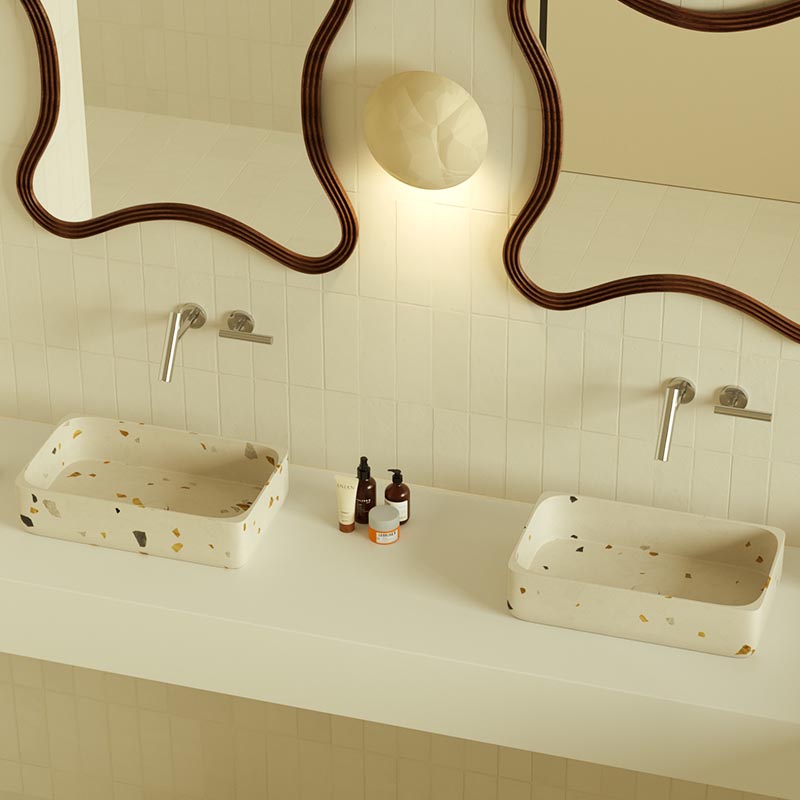 MX004-3 Artisanal Terrazzo Basin for Unique Spaces