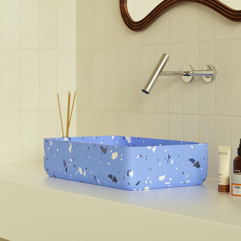 MX004-3 Artisanal Terrazzo Basin for Unique Spaces