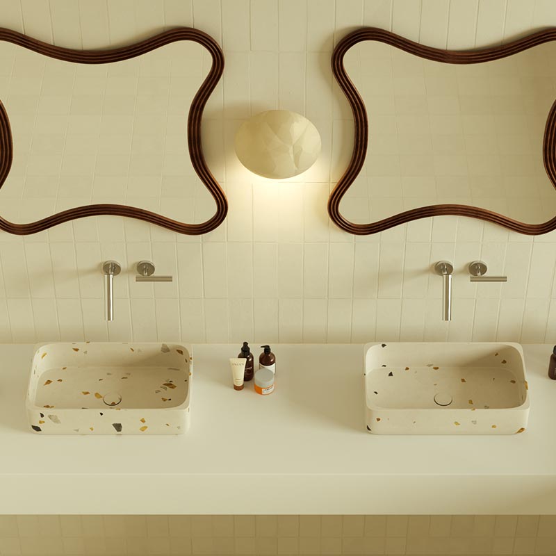 MX004-3 Artisanal Terrazzo Basin for Unique Spaces