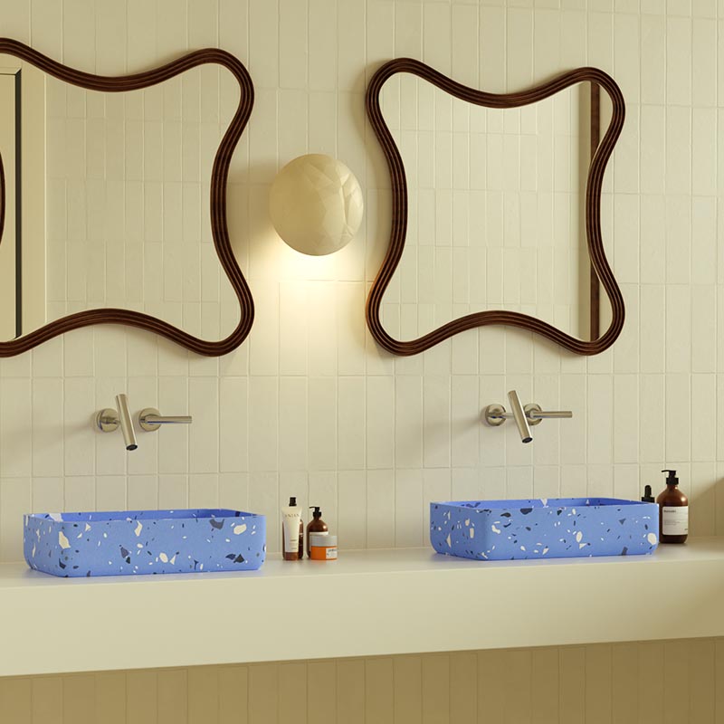 MX004-3 Artisanal Terrazzo Basin for Unique Spaces