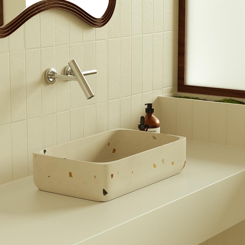 MX004-3 Artisanal Terrazzo Basin for Unique Spaces