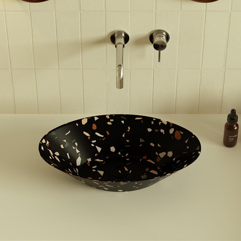 MX017 Artisanal Terrazzo Basin for Unique Spaces