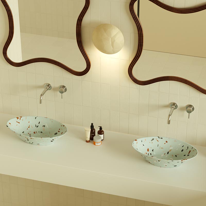 MX017 Artisanal Terrazzo Basin for Unique Spaces