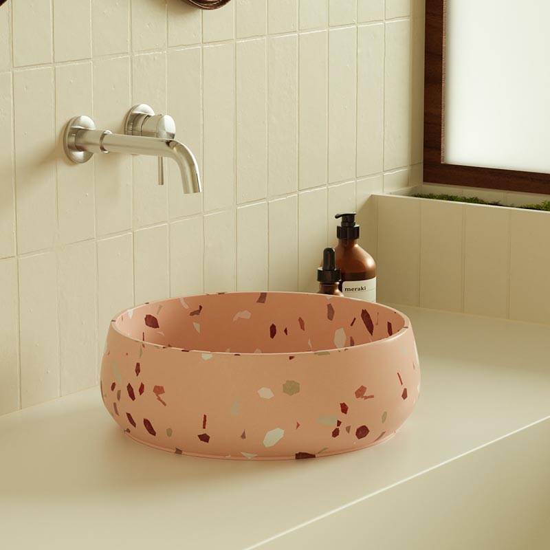 MX021 A Round Premium Terrazzo Basin Exuding Charm