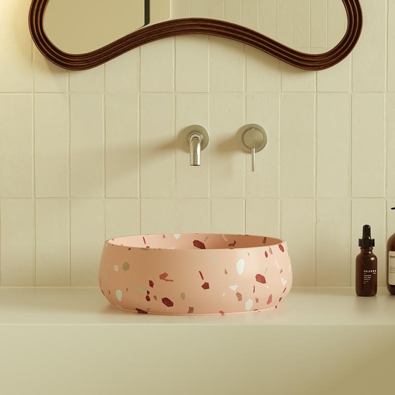 MX021 A Round Premium Terrazzo Basin Exuding Charm