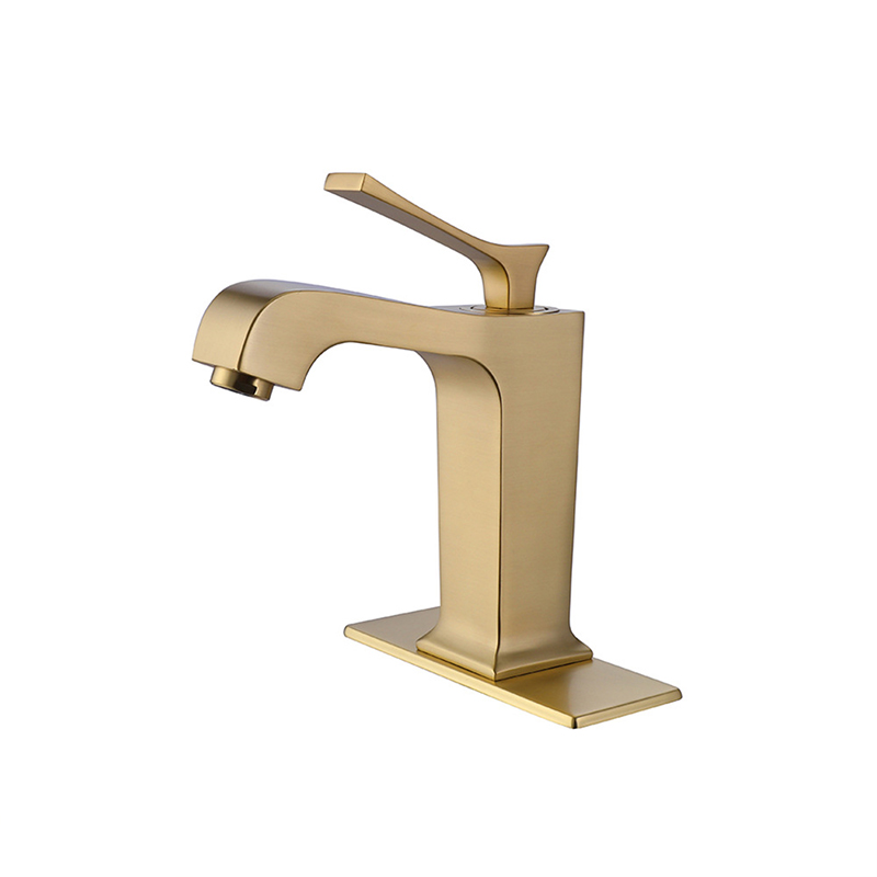 FVB309 Modern Angular Brass Faucet with Single-Handle Design