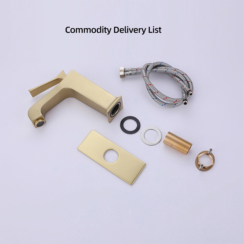 FVB309 Modern Angular Brass Faucet with Single-Handle Design FVB309 Modern Angular Brass Faucet with Single-Handle Design