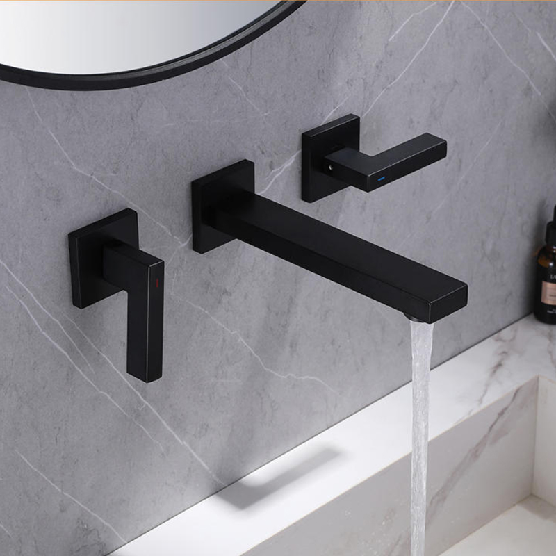 FVB306 Modern Wall-Mounted Basin Faucet with Brushed Gold Finish