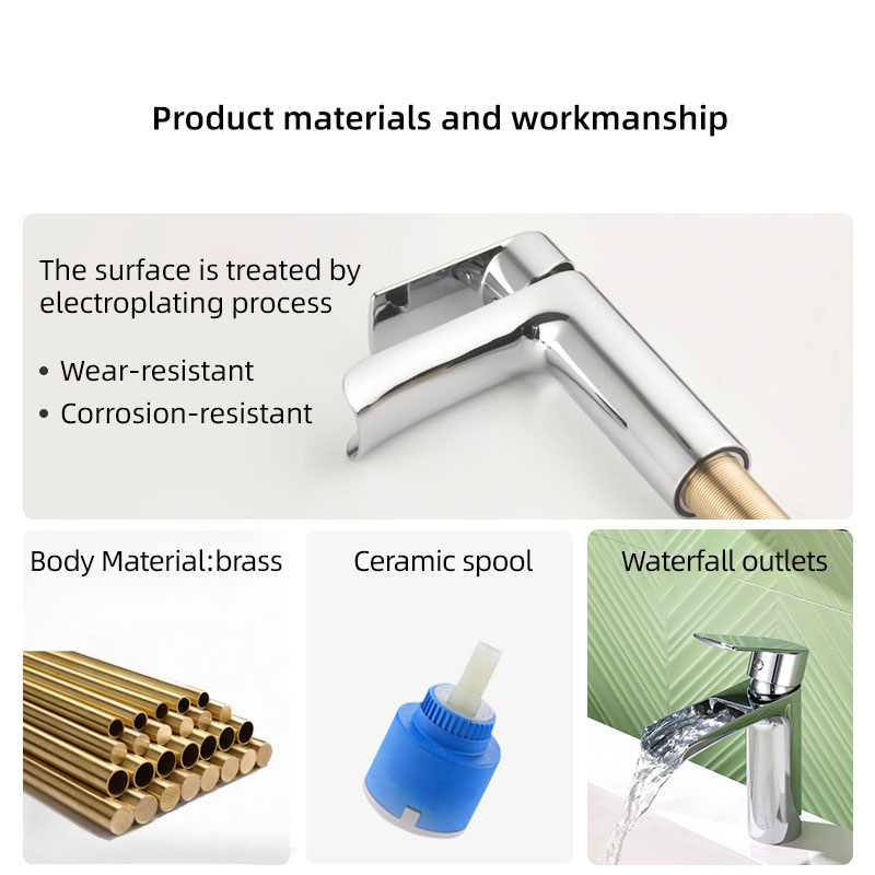 FVB313 Modern Waterfall Basin Mixer with Single-Handle Design