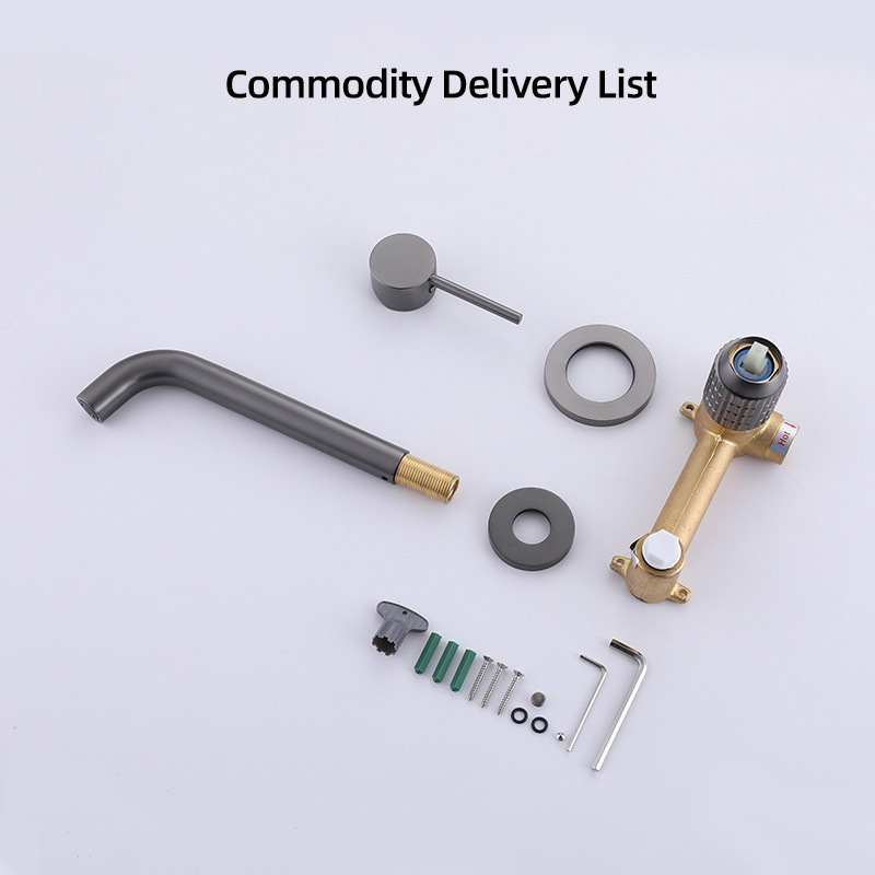 FVB315 Modern Chrome Plated Brass Single Lever Handle Wall Mount Bathroom Basin Faucet