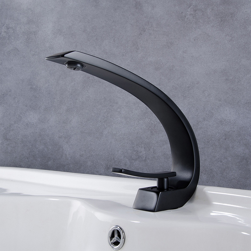 FVB319 Modern Curved Basin Faucet with Single-Handle Design