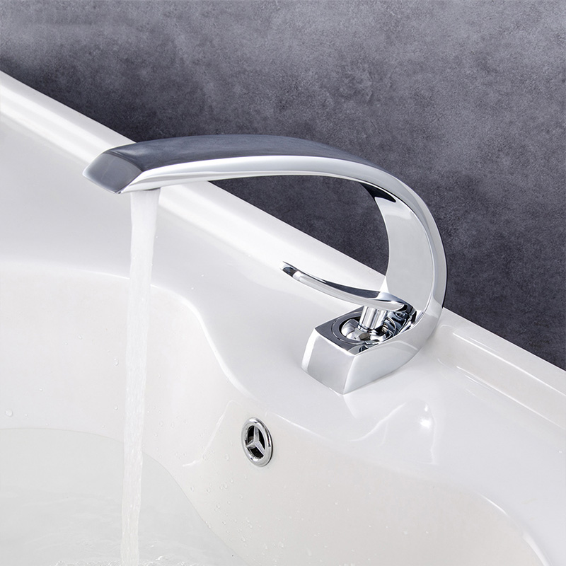 FVB319 Modern Curved Basin Faucet with Single-Handle Design
