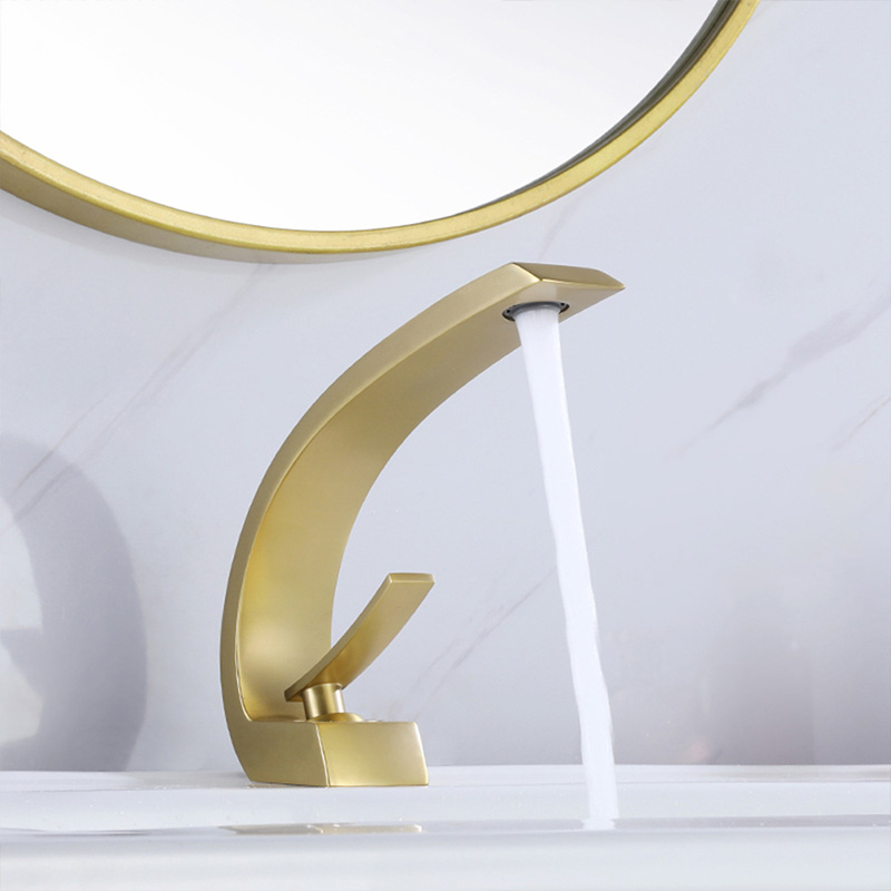 FVB319 Modern Curved Basin Faucet with Single-Handle Design