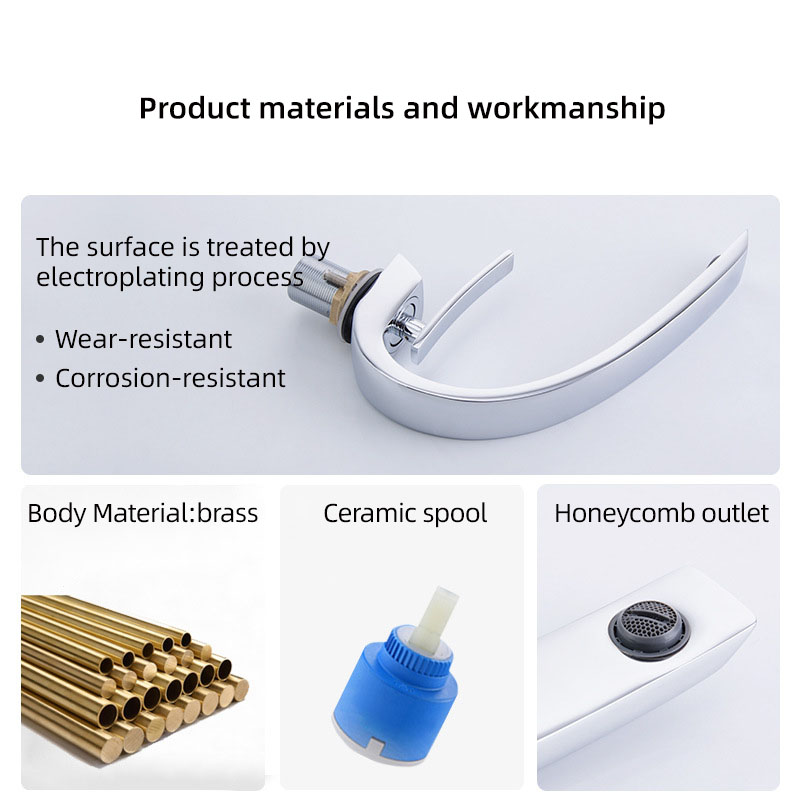 FVB319 Modern Curved Basin Faucet with Single-Handle Design