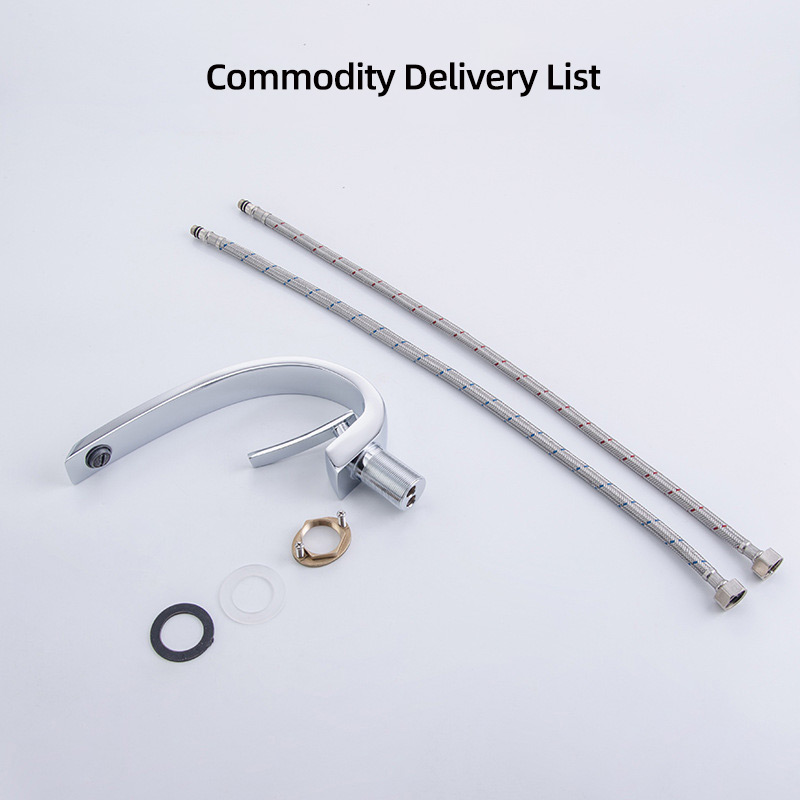 FVB319 Modern Curved Basin Faucet with Single-Handle Design