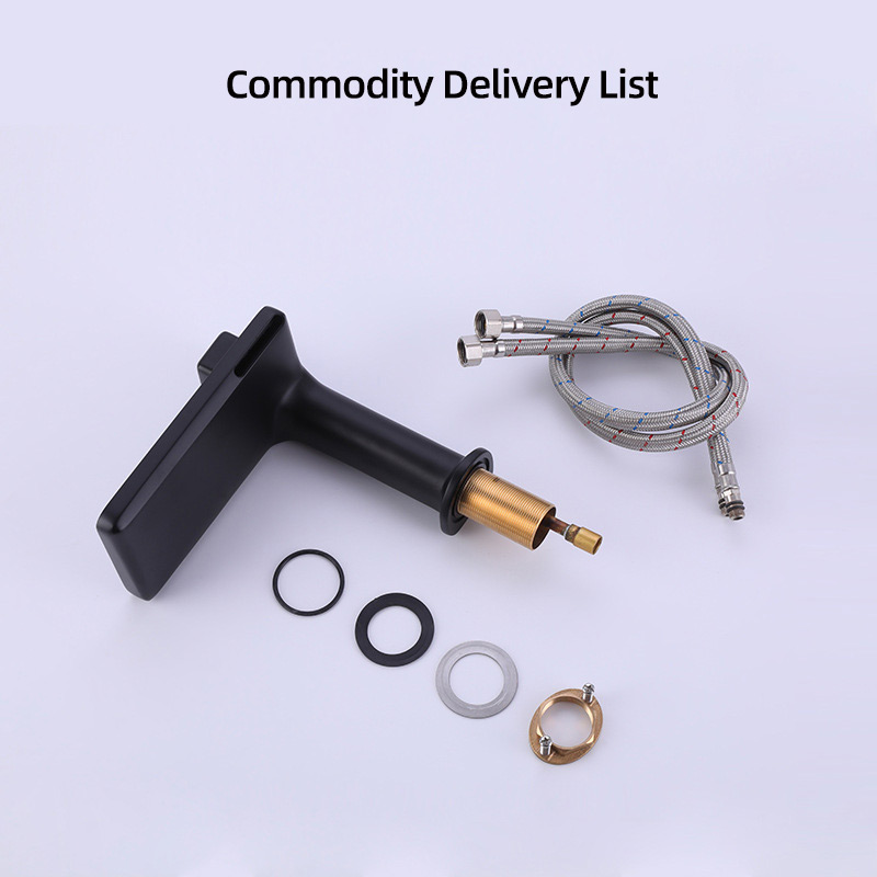 FVB324 Waterfall Bathroom Basin Tap with Swirling Spou Solid Brass