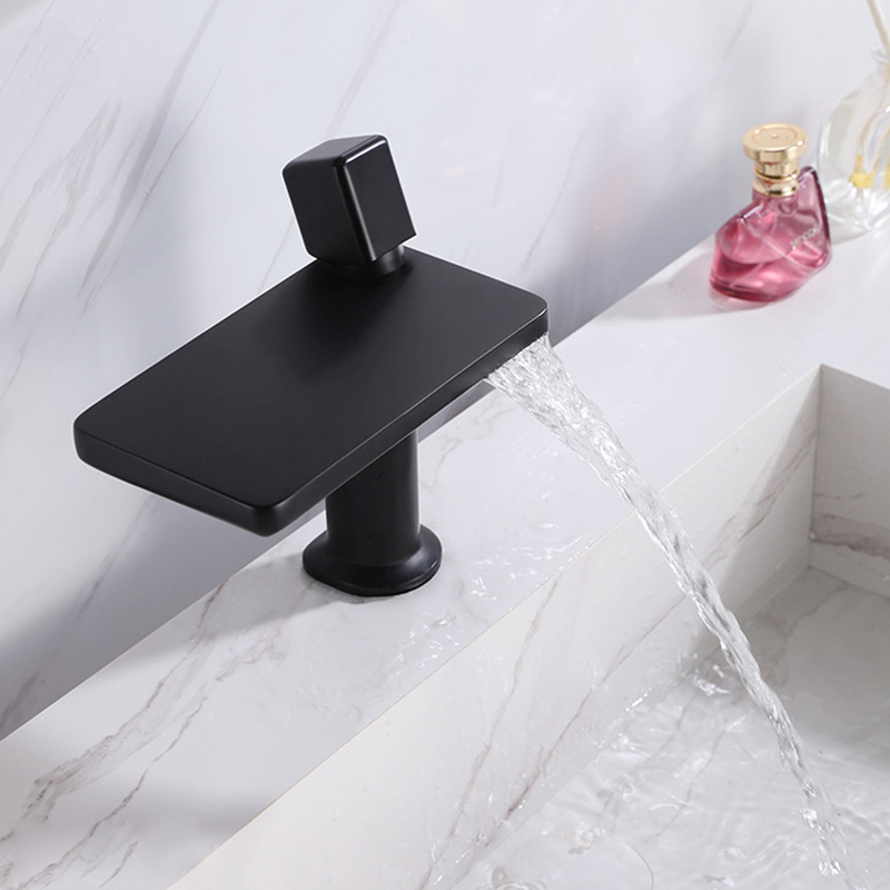 FVB324 Waterfall Bathroom Basin Tap with Swirling Spou Solid Brass