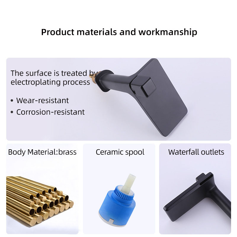 FVB324 Waterfall Bathroom Basin Tap with Swirling Spou Solid Brass