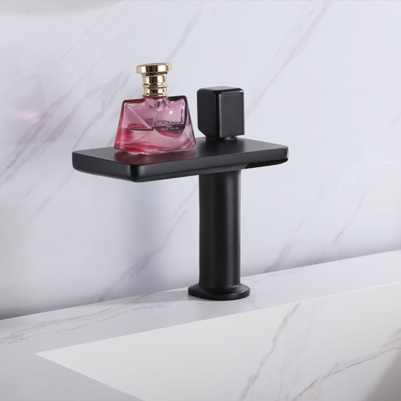 FVB324 Waterfall Bathroom Basin Tap with Swirling Spou Solid Brass