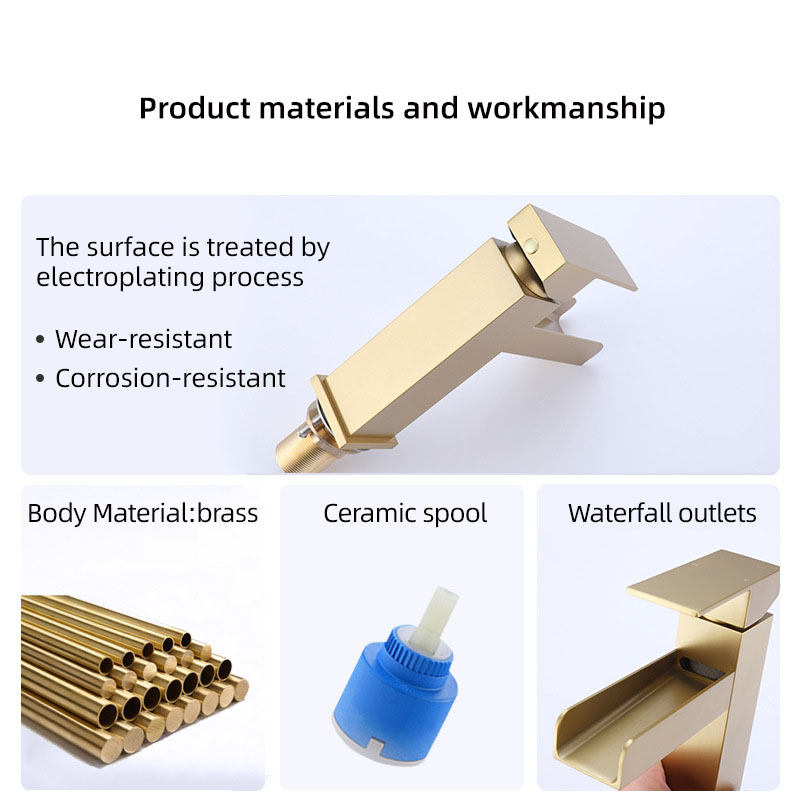 FVB325 Modern Waterfall Basin Mixer with Single-Handle Design