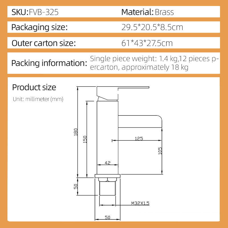 FVB325 Modern Waterfall Basin Mixer with Single-Handle Design FVB325 Modern Waterfall Basin Mixer with Single-Handle Design