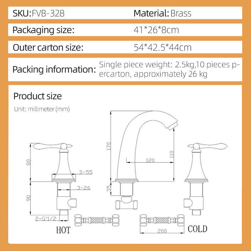 FVB328 Dual-Control Basin Mixer with Honeycomb Spout FVB328 Dual-Control Basin Mixer with Honeycomb Spout