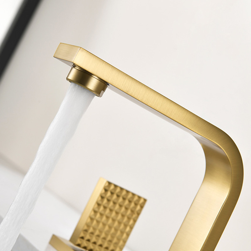FVB329 Luxury Basin Faucet | Diamond-Textured Knobs & Chrome/Brushed Gold Finish