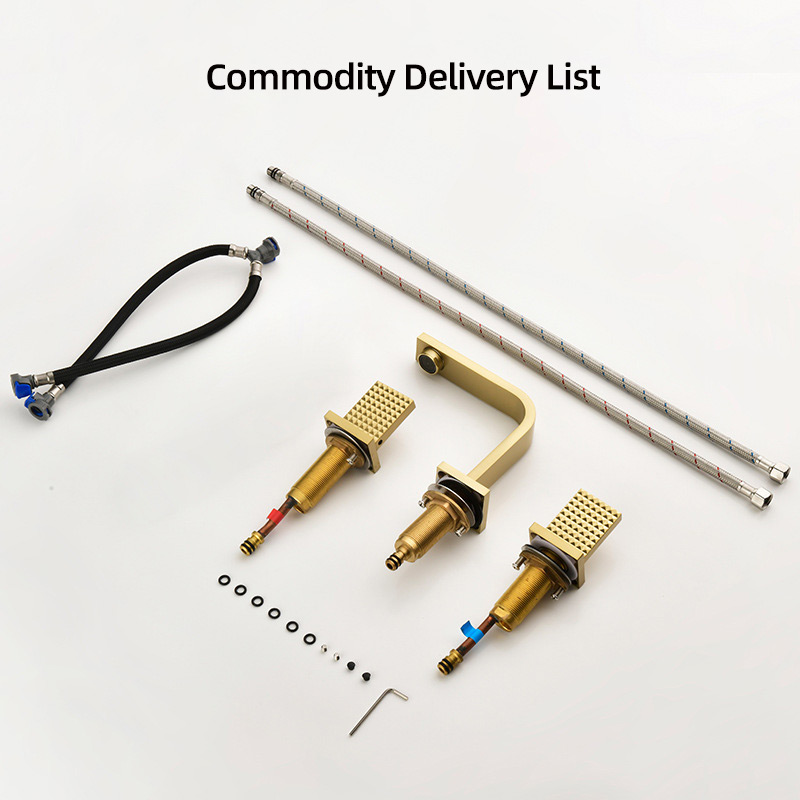 FVB329 Luxury Basin Faucet | Diamond-Textured Knobs & Chrome/Brushed Gold Finish