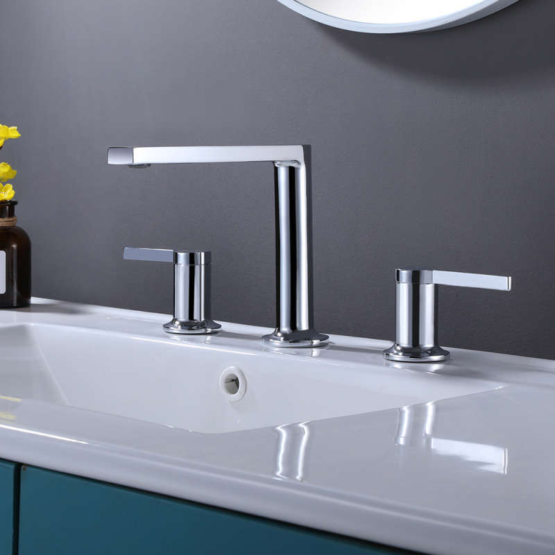 FVB335 Brushed Gold Brass Basin Faucet – Dual Cross-Handle, Splash-Free Flow