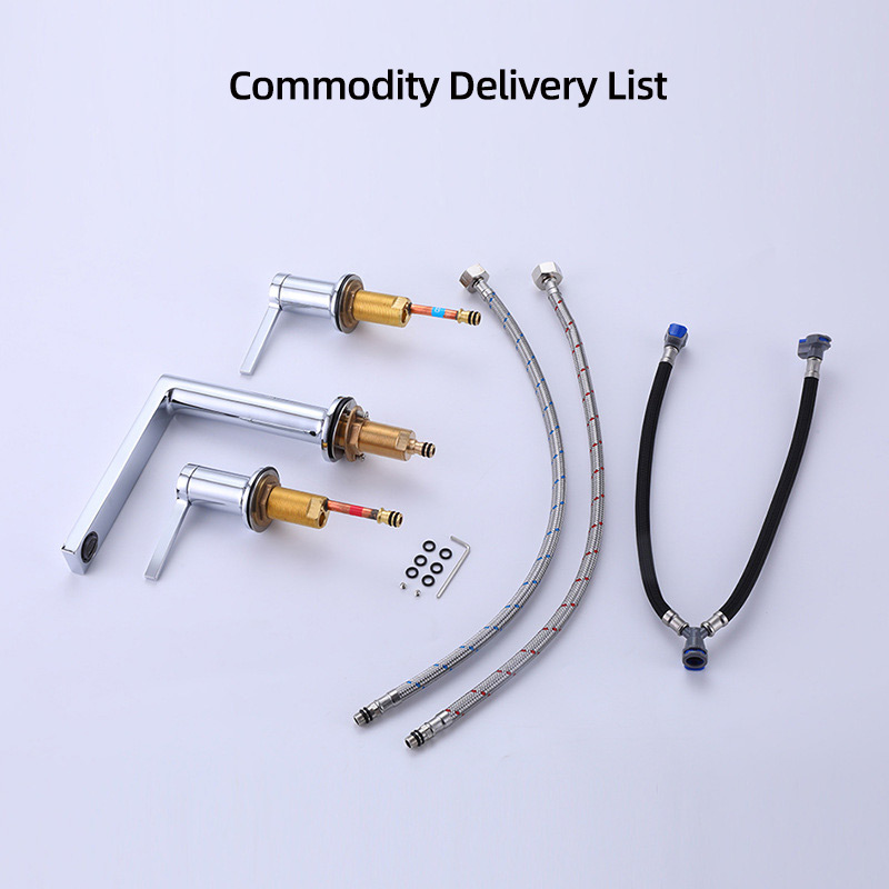 FVB335 Brushed Gold Brass Basin Faucet – Dual Cross-Handle, Splash-Free Flow