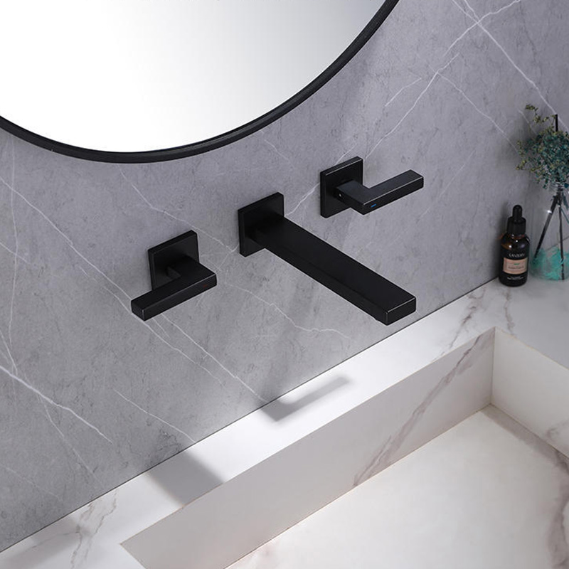 FVB338 Modern Wall-Mounted Basin Faucet With Matte Black
