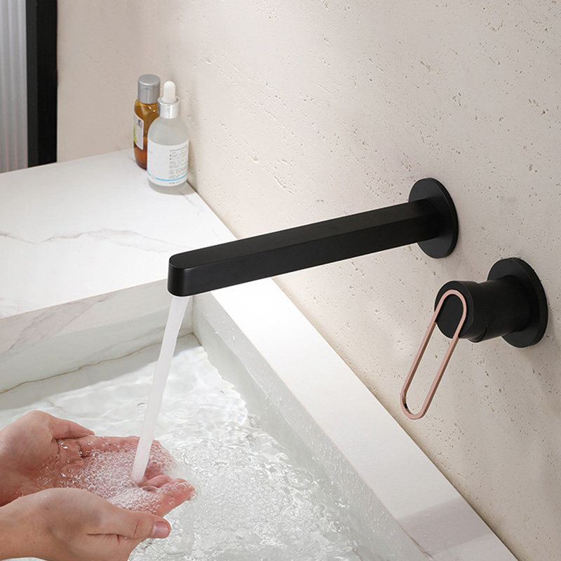 FVB339 Wall-Mounted Basin Faucet | Brushed Gold Brass & Single-Handle Control