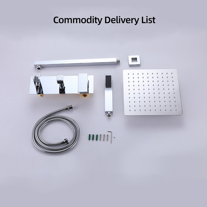 FSS204 Brushed Gold Wall Mounted Shower System with Handheld Shower Solid Brass