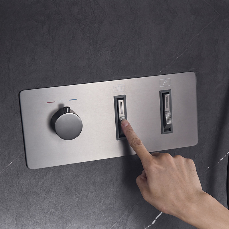 FSS206 Thermostatic Wall-Mount Rain Shower Set 2-function with Hand Shower