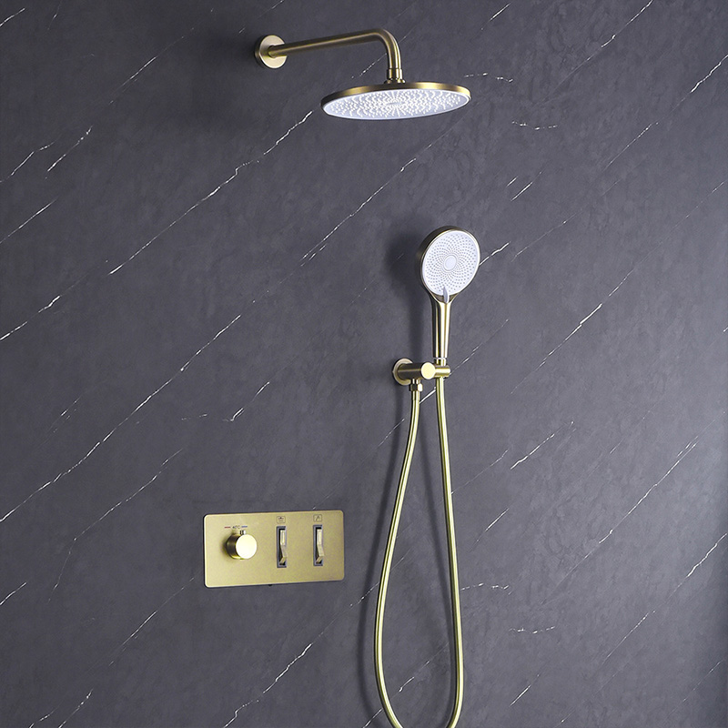 FSS206 Thermostatic Wall-Mount Rain Shower Set 2-function with Hand Shower