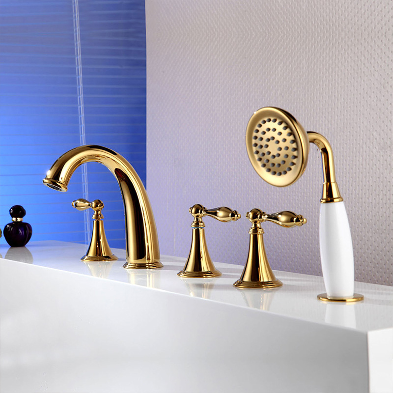 FBT117 Bath Filler Tap with Handshower Solid Brass