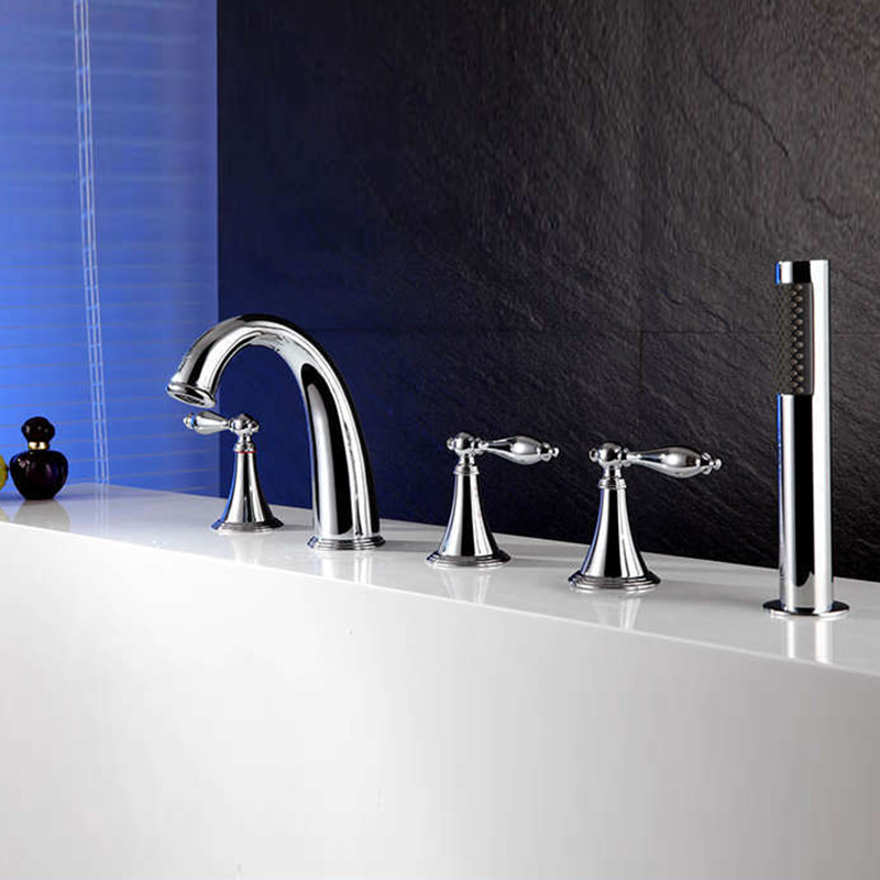 FBT117 Bath Filler Tap with Handshower Solid Brass