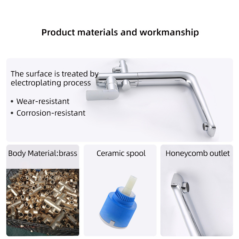 FBT104 Modern Matte Black 1-Handle Freestanding Bath Filler Tap & Handshower Solid Brass