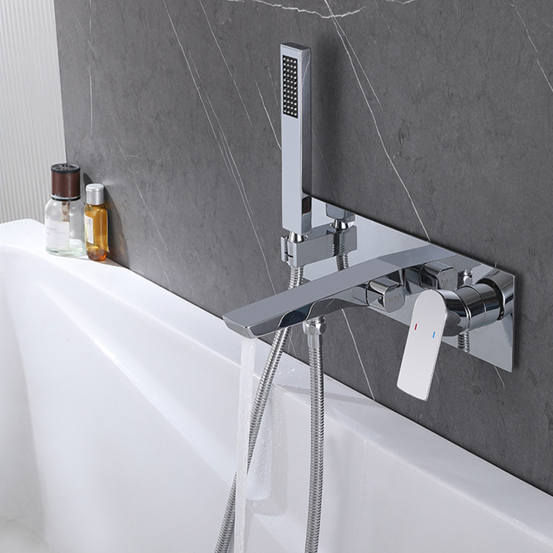 FBT109 Recessed Wall-Mount Bathtub Faucet with Handheld Shower