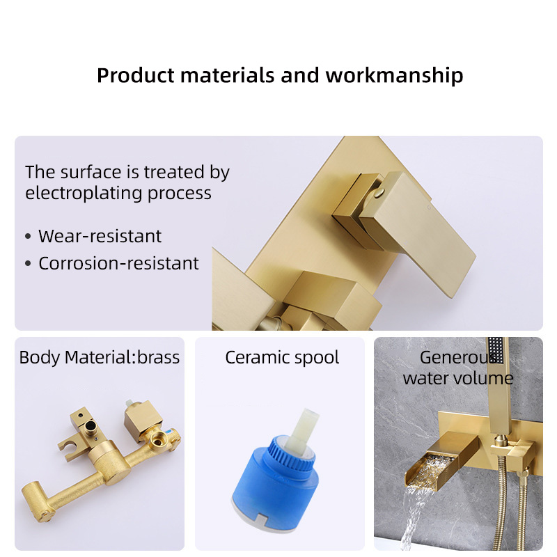 FBT110 Recessed Wall-Mount Bathtub Faucet with Handheld Shower