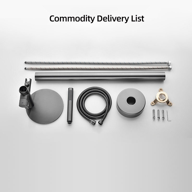 FBT111 Matte Black Freestanding Bathtub Faucet with Waterfall Spout & Handheld Shower