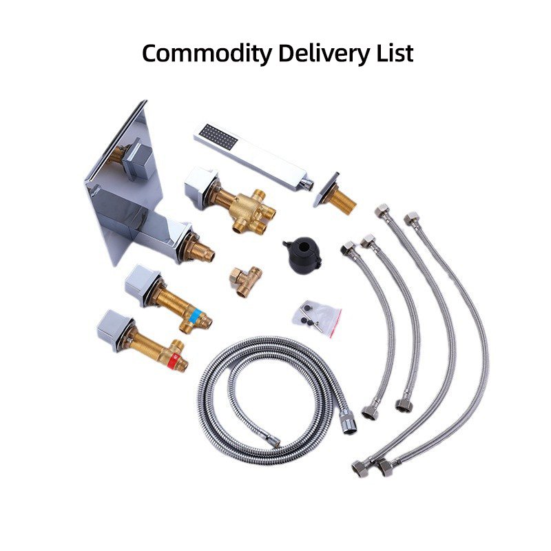 FBT113 Contemporary Waterfall Deck-Mount 5-Hole Bath Tap with Handshower