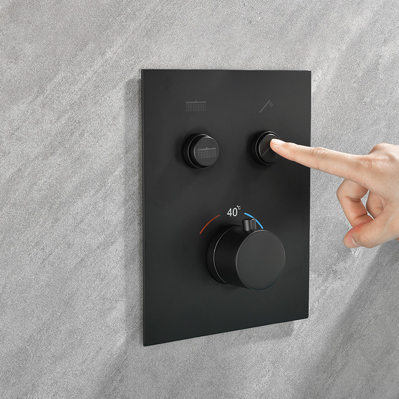 FBT115 Recessed Wall-Mount Bathtub Faucet with Waterfall Spout & Handheld Shower