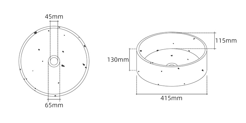 MX006-1 A Round Premium Terrazzo Basin Exuding Charm