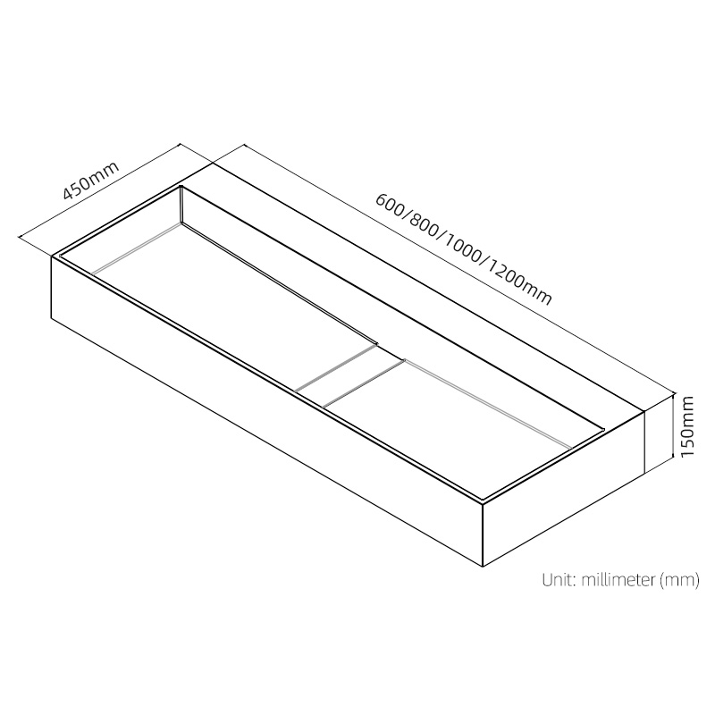 DB9002 Wall Mounted Rectangular Acrylic Wash Basin