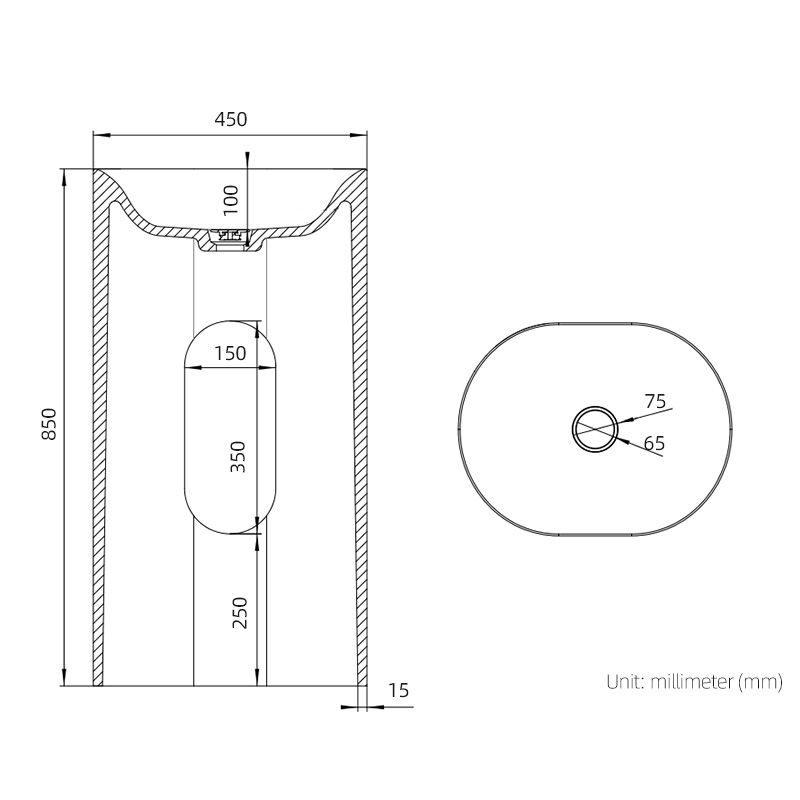 DB6622 Oval Freestanding Pedestal Washbasin DB6622 Oval Freestanding Pedestal Washbasin
