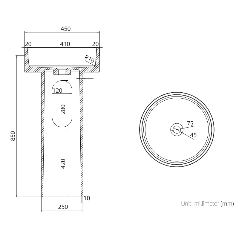 DB21602 Freestanding Pedestal Basin with Overflow in Pure Acrylic DB21602 Freestanding Pedestal Basin with Overflow in Pure Acrylic