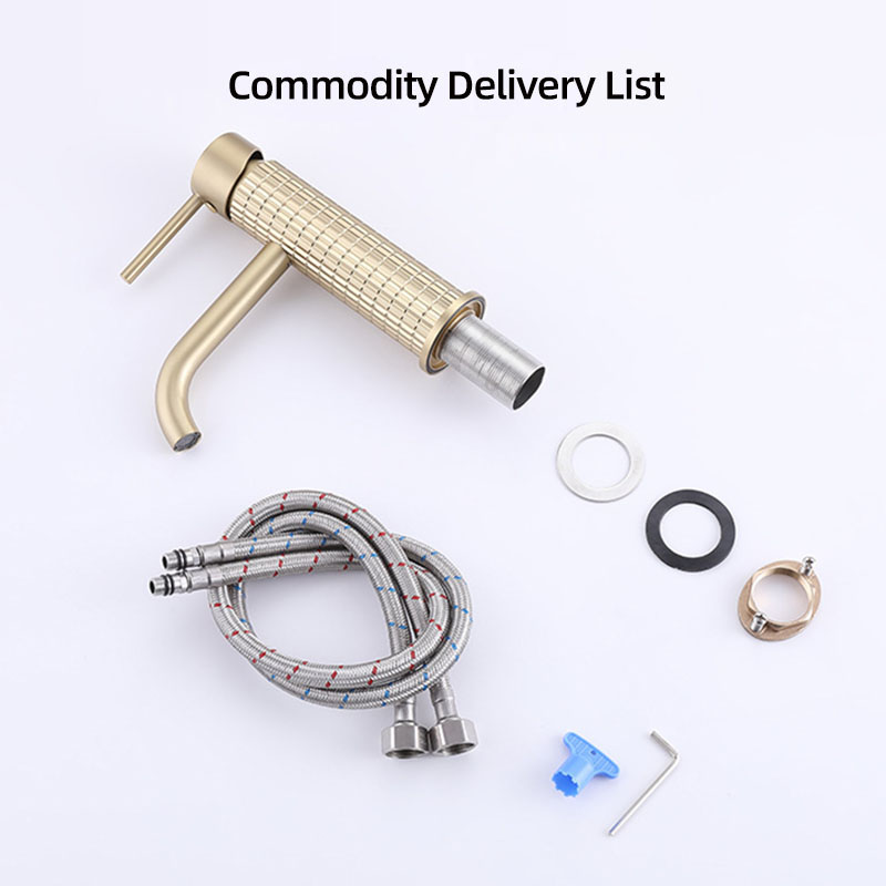 FVB318 Modern Cylindrical Faucet with Honeycomb Aerator & Geometric Texture