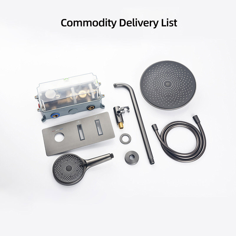 FSS206 Thermostatic Wall-Mount Rain Shower Set 2-function with Hand Shower