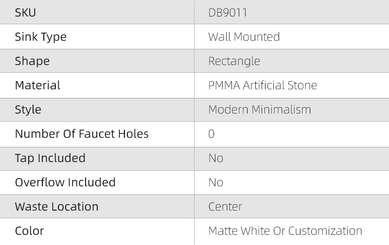 DB9011 Versatile Acrylic Sink with Modern Design